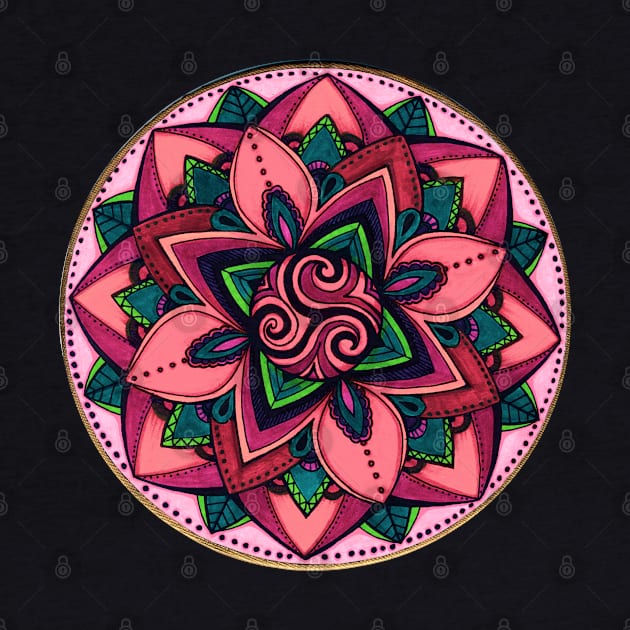 Pink Mandala Triskelion by Heartsake